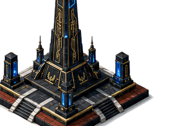 Glowing victory obelisk